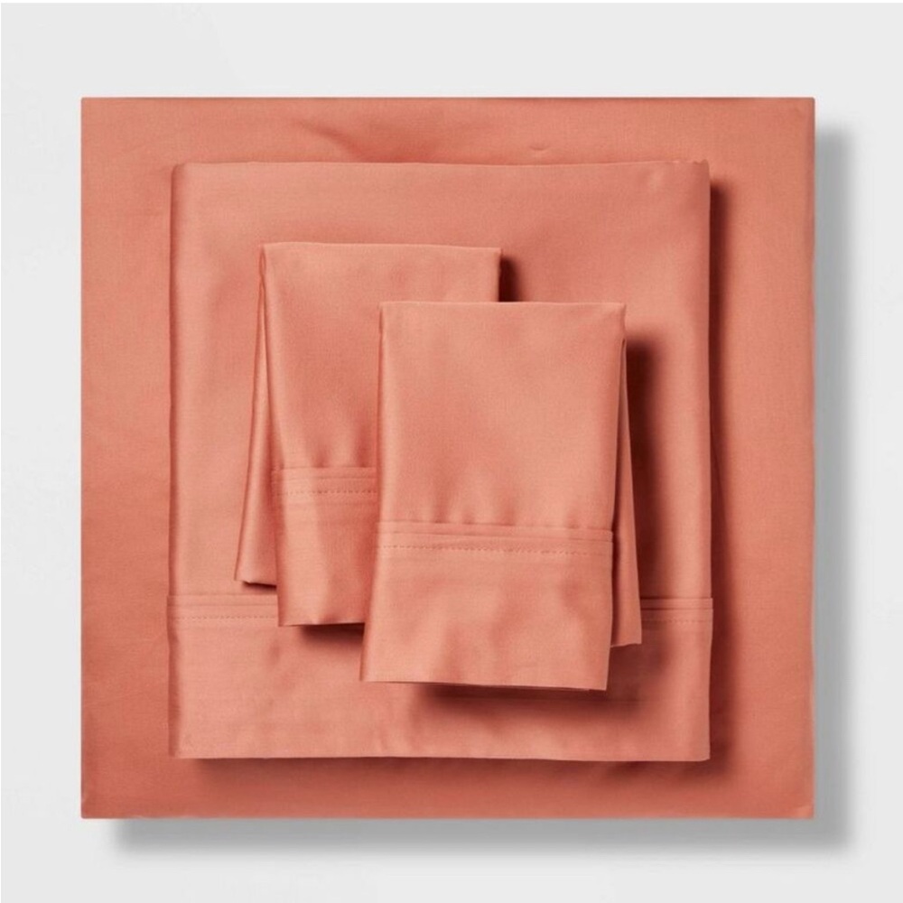 NWT 100% Cotton, Threshold rust king sz Sheet Set Luxurious Bedding